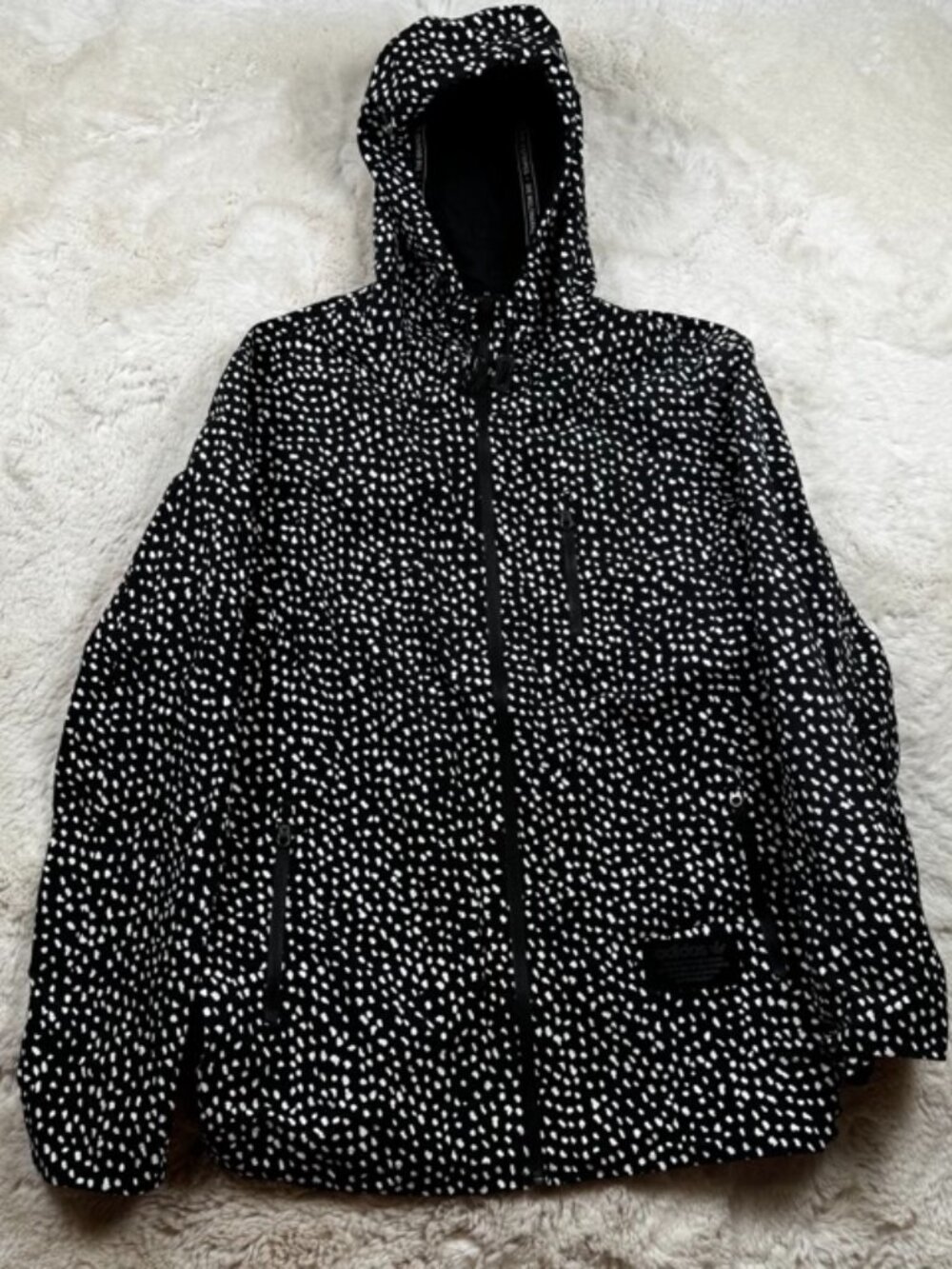 Adidas NMD Field Jacket Black/White Reversible w/ Hood Mens Sz Small Windbreaker